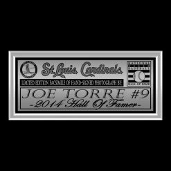 RARE-T St Louis Cardinals Joe Torre Photo Limited Signature Edition Studio Licensed Custom Frame