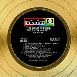 RARE-T Joe Walsh - The Smoker You Drink, The Player You Get Gold LP Limited Signature Edition Studio Licensed Custom Frame Limited Edition Frames