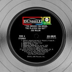 RARE-T Joe Walsh - The Smoker You Drink, The Player You Get Platinum LP Limited Signature Edition Studio Licensed Custom Frame