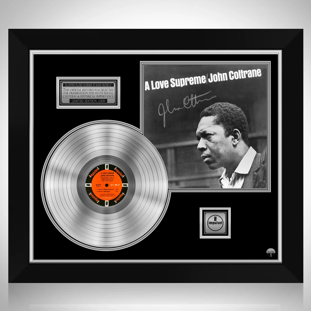 RARE-T Limited Edition Frames John Coltrane - A Love Supreme Platinum LP Limited Signature Edition Studio Licensed Custom Frame 1 RARE-T Limited Edition Frames John Coltrane - A Love Supreme Platinum LP Limited Signature Edition Studio Licensed Custom Frame