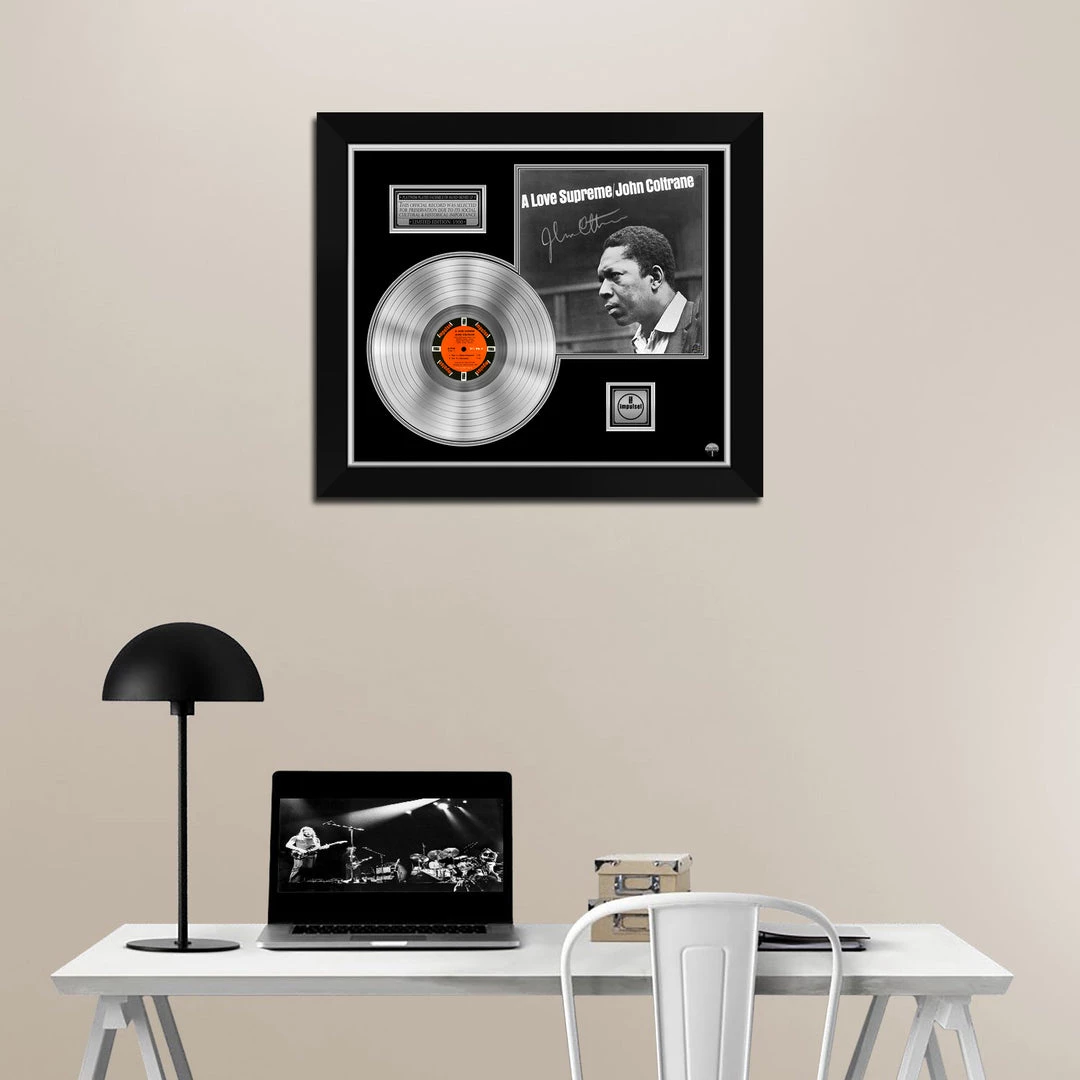 RARE-T Limited Edition Frames John Coltrane - A Love Supreme Platinum LP Limited Signature Edition Studio Licensed Custom Frame 2 RARE-T Limited Edition Frames John Coltrane - A Love Supreme Platinum LP Limited Signature Edition Studio Licensed Custom Frame