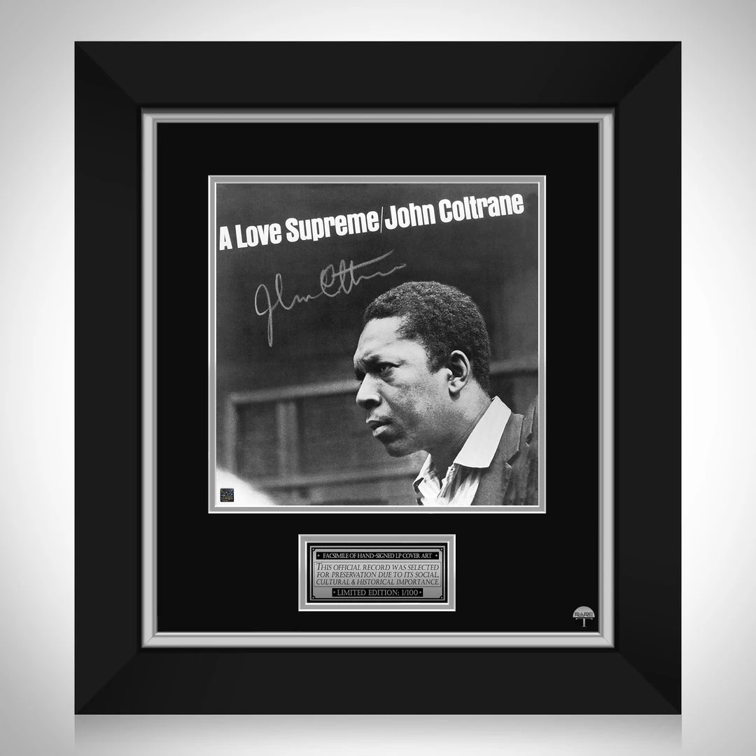 RARE-T Limited Edition Frames John Coltrane - A Love Supreme LP Cover Limited Signature Edition Studio Licensed Custom Frame 1 RARE-T Limited Edition Frames John Coltrane - A Love Supreme LP Cover Limited Signature Edition Studio Licensed Custom Frame
