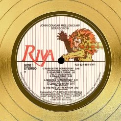 PPC John Mellencamp - Scarecrow Beckett Certified Signed Gold LP By John Mellencamp Custom Frame Signed Memorabilia