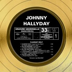 RARE-T Johnny Hallyday - Flagrant Délit Gold LP Limited Signature Edition Studio Licensed Custom Frame