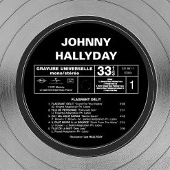 RARE-T Johnny Hallyday - Flagrant Délit Platinum LP Limited Signature Edition Studio Licensed Custom Frame