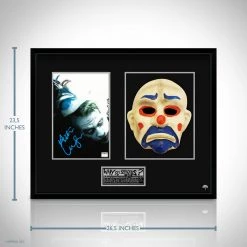 Rare-T Batman Dark Knight Limited Signature Edition Joker Photo & Clown Mask Shadow Box Custom Frame