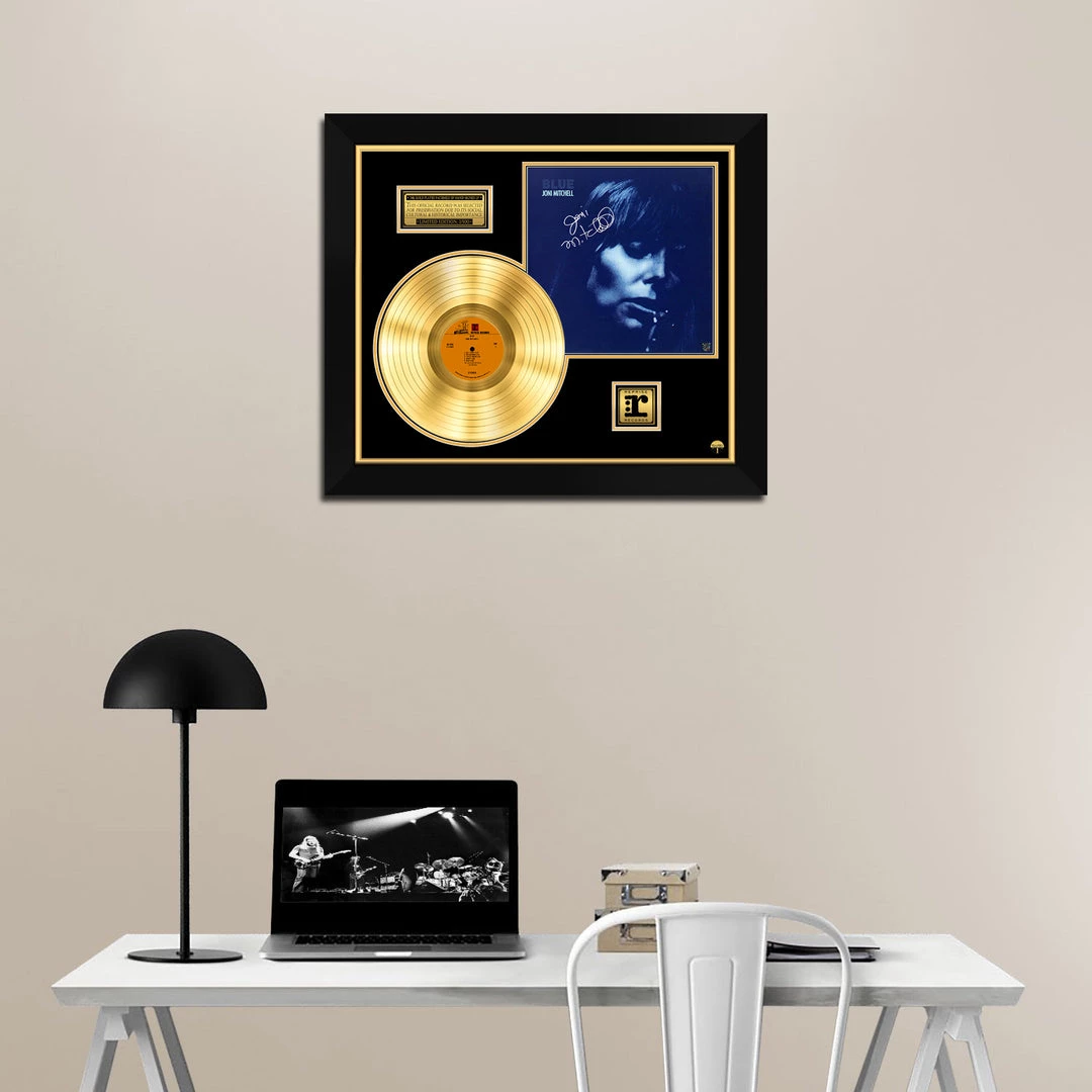 RARE-T Joni Mitchell - Blue Gold LP Limited Signature Edition Studio Licensed Custom Frame 2 RARE-T Joni Mitchell - Blue Gold LP Limited Signature Edition Studio Licensed Custom Frame