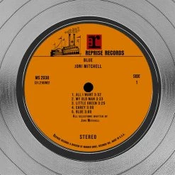 RARE-T Joni Mitchell - Blue Platinum LP Limited Signature Edition Studio Licensed Custom Frame