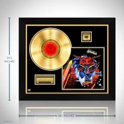 RARE-T Judas Priest - Defenders Of The Faith Gold LP Limited Signature Edition Studio Licensed Custom Frame