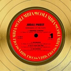 RARE-T Judas Priest - Defenders Of The Faith Gold LP Limited Signature Edition Studio Licensed Custom Frame