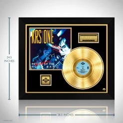 RARE-T KRS-One - Return Of The Boom Bap Gold LP Limited Signature Edition Studio Licensed Custom Frame Limited Edition Frames