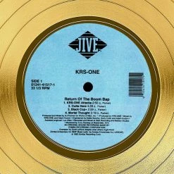 RARE-T KRS-One - Return Of The Boom Bap Gold LP Limited Signature Edition Studio Licensed Custom Frame Limited Edition Frames