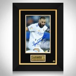 RARE-T Real Madrid - Karim Benzema Photo Limited Signature Edition Studio Licensed Custom Frame Sports Memorabilia