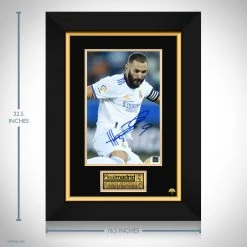 RARE-T Real Madrid - Karim Benzema Photo Limited Signature Edition Studio Licensed Custom Frame Sports Memorabilia