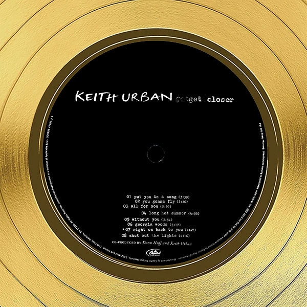 RARE-T Keith Urban - Get Closer Limited Signature Edition Studio Licensed Gold LP Custom Frame 5 RARE-T Keith Urban - Get Closer Limited Signature Edition Studio Licensed Gold LP Custom Frame