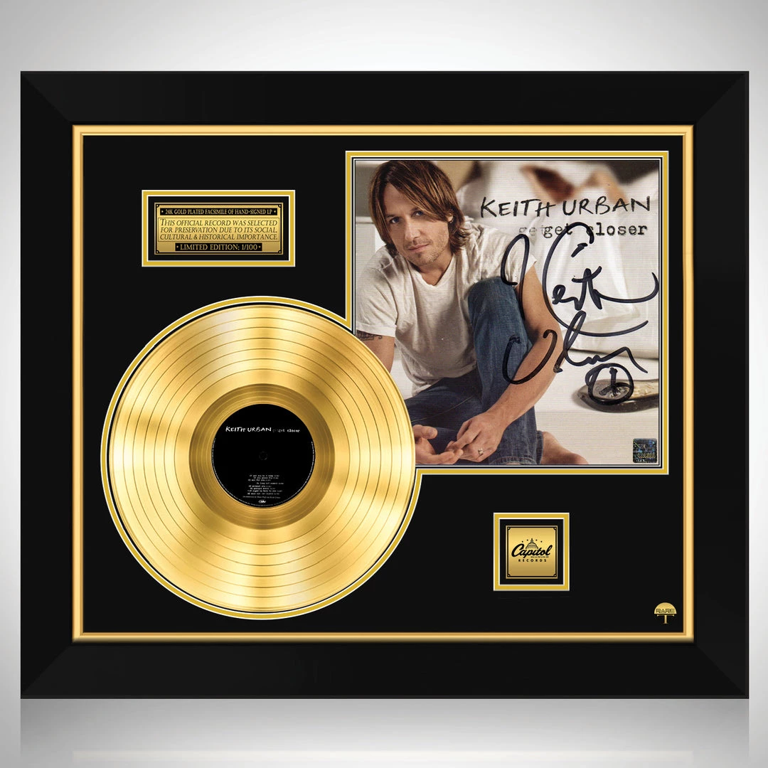 RARE-T Keith Urban - Get Closer Limited Signature Edition Studio Licensed Gold LP Custom Frame 1 RARE-T Keith Urban - Get Closer Limited Signature Edition Studio Licensed Gold LP Custom Frame