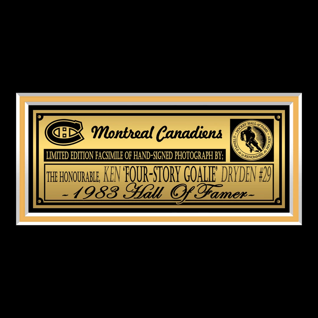 RARE-T Sports Memorabilia Montreal Canadiens - Ken Dryden Photo Limited Signature Edition Studio Licensed Custom Frame 4 RARE-T Sports Memorabilia Montreal Canadiens - Ken Dryden Photo Limited Signature Edition Studio Licensed Custom Frame