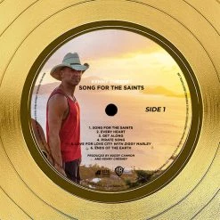 Rare-T Kenny Chesney Song For The Saints Gold LP Limited Signature Edition Studio Licensed Custom Frame Limited Edition Frames