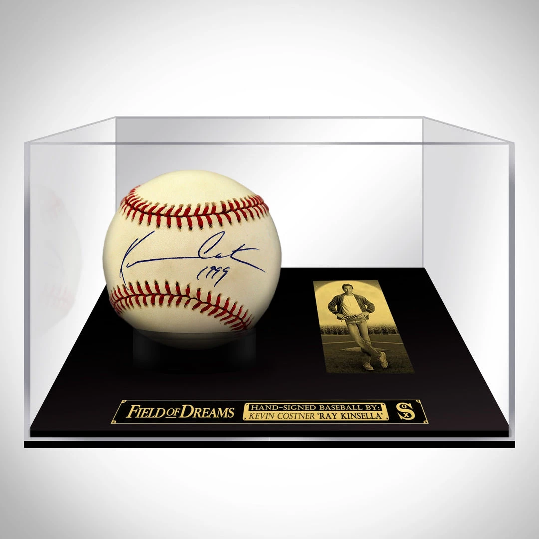 PPC Field Of Dreams - JSA Certified Hand-Signed Baseball By Kevin Costner Custom Museum Display Signed Memorabilia 1 PPC Field Of Dreams - JSA Certified Hand-Signed Baseball By Kevin Costner Custom Museum Display Signed Memorabilia
