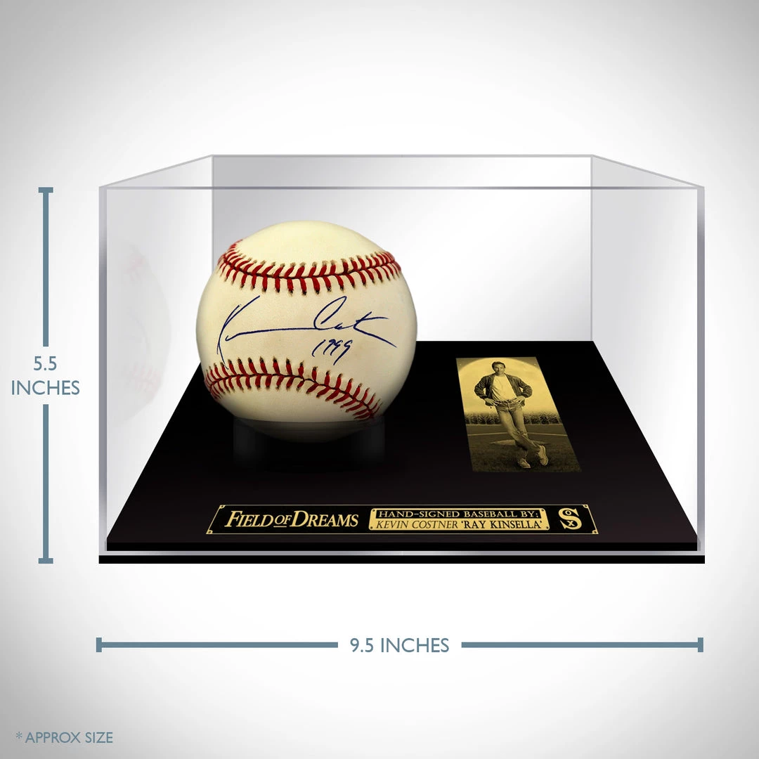 PPC Field Of Dreams - JSA Certified Hand-Signed Baseball By Kevin Costner Custom Museum Display Signed Memorabilia 2 PPC Field Of Dreams - JSA Certified Hand-Signed Baseball By Kevin Costner Custom Museum Display Signed Memorabilia