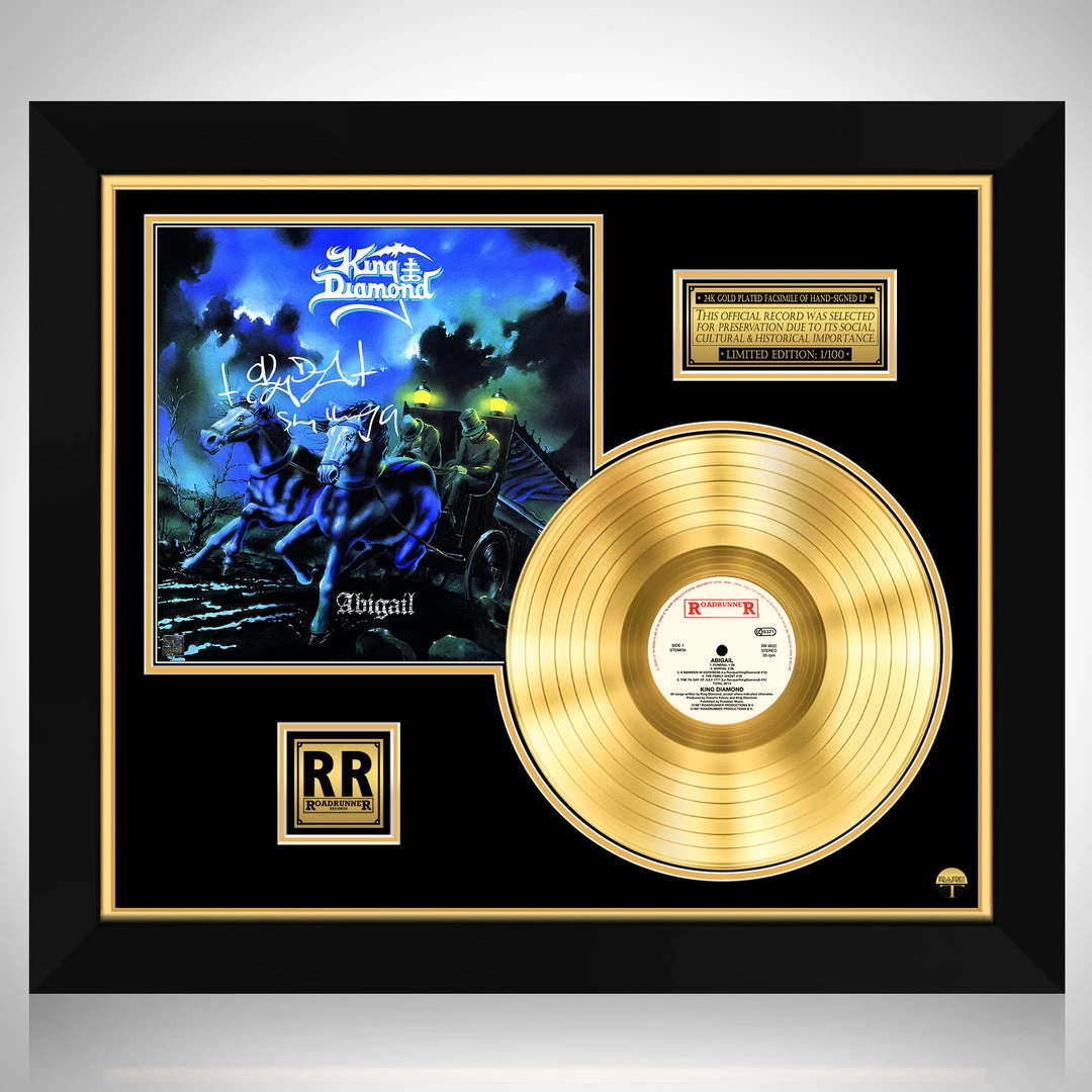 RARE-T Limited Edition Frames King Diamond - Abigail Gold LP Limited Signature Edition Studio Licensed Custom Frame 1 RARE-T Limited Edition Frames King Diamond - Abigail Gold LP Limited Signature Edition Studio Licensed Custom Frame