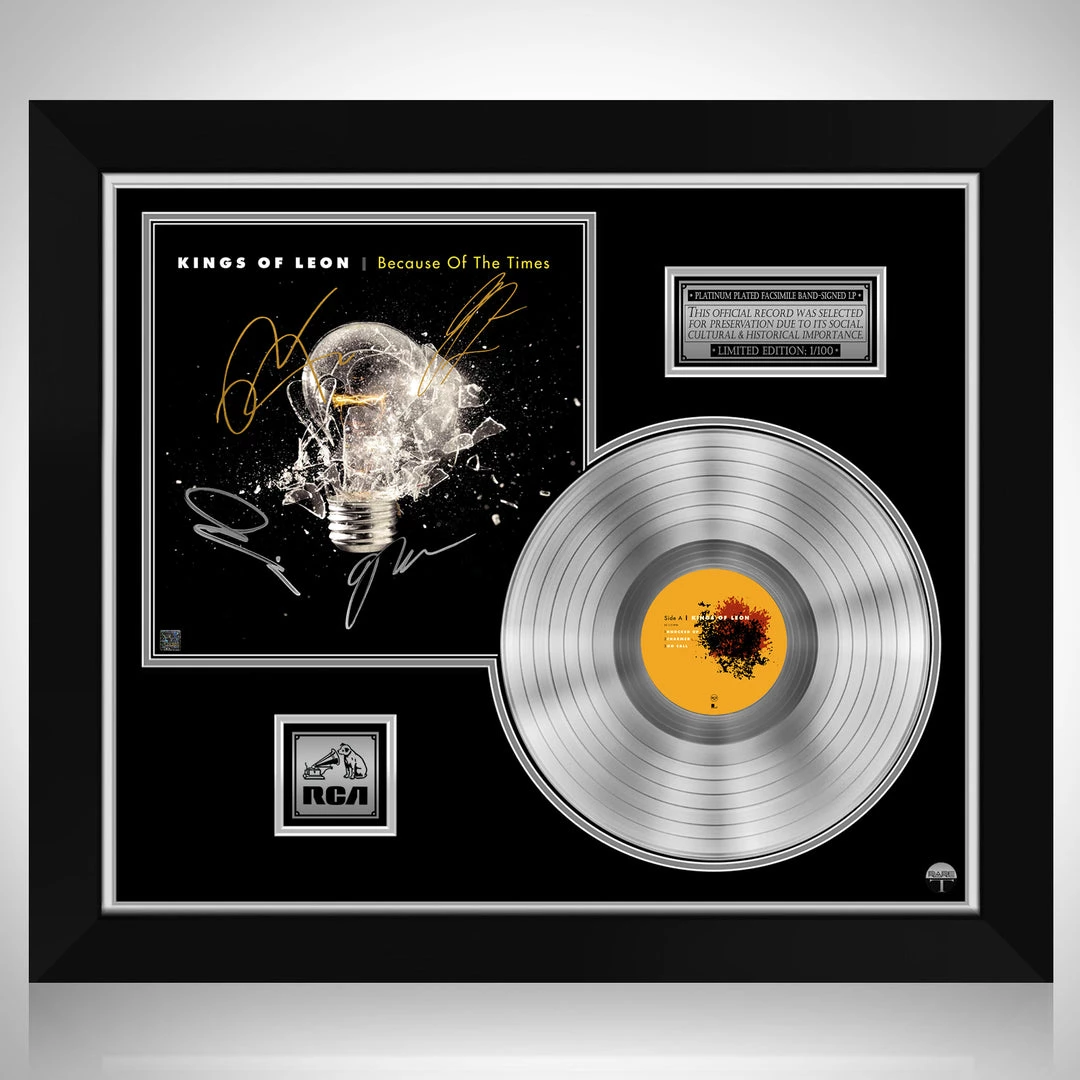 RARE-T Kings Of Leon Because Of The Times Platinum LP Limited Signature Edition Studio Licensed Custom Frame 1 RARE-T Kings Of Leon Because Of The Times Platinum LP Limited Signature Edition Studio Licensed Custom Frame