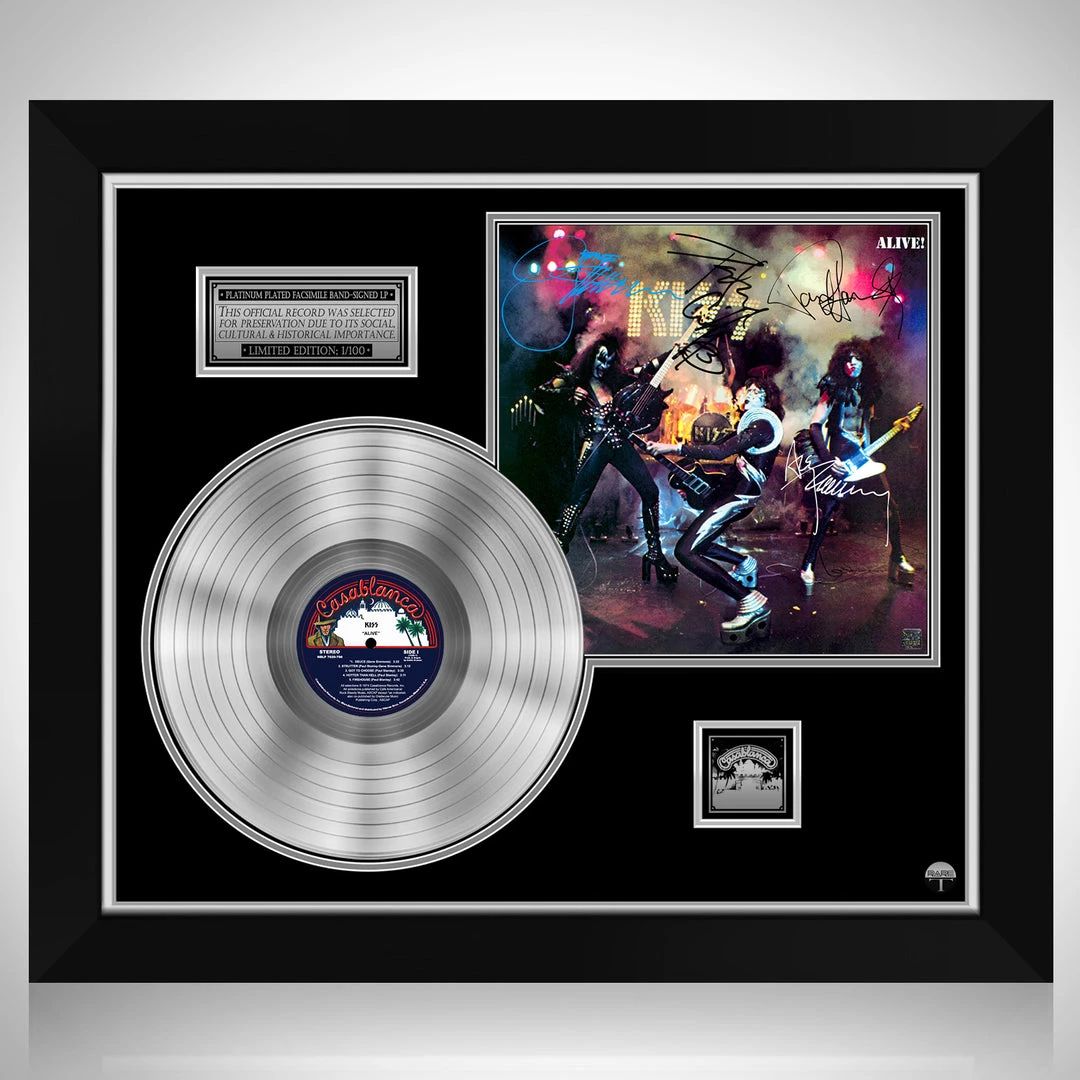 RARE-T Kiss Alive! Platinum LP Limited Signature Edition Studio Licensed Custom Frame 1 RARE-T Kiss Alive! Platinum LP Limited Signature Edition Studio Licensed Custom Frame