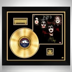 RARE-T Kiss (1974) - Self-titled Gold LP Limited Signature Edition Studio Licensed Custom Frame