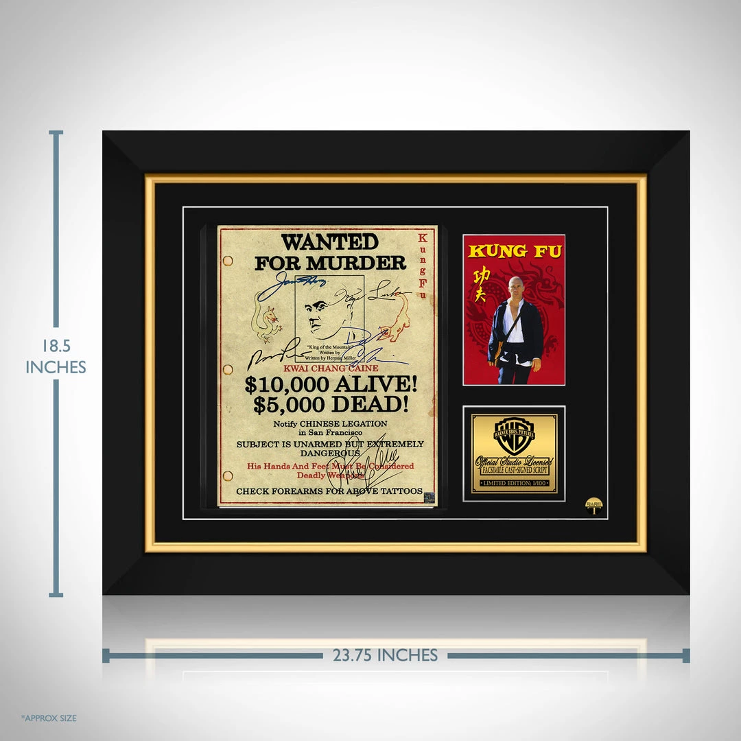 RARE-T Kung Fu 1972 Script Limited Signature Edition Studio Licensed Custom Frame Limited Edition Frames 3 RARE-T Kung Fu 1972 Script Limited Signature Edition Studio Licensed Custom Frame Limited Edition Frames