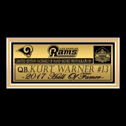 RARE-T St. Louis Rams Kurt Warner Limited Signature Edition Studio Licensed Photo Custom Frame