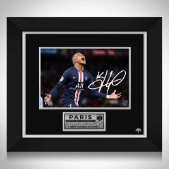 RARE-T Paris Saint-Germain - Kylian Mnappé Photo Limited Signature Edition Studio Licensed Custom Frame Sports Memorabilia