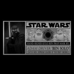 PPC Star Wars Kylo Ren - Beckett Witnessed Certified Hand-Signed Mask By Adam Driver Custom Museum Display