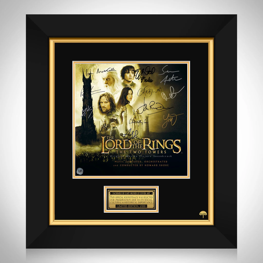 RARE-T NEW The Lord Of The Rings - The Two Towers LP Cover Limited Signature Edition Studio Licensed Custom Frame 1 RARE-T NEW The Lord Of The Rings - The Two Towers LP Cover Limited Signature Edition Studio Licensed Custom Frame