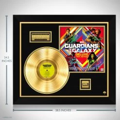 RARE-T Guardians Of The Galaxy Movie Soundtrack Gold LP Limited Signature Edition Licensed Custom Frame