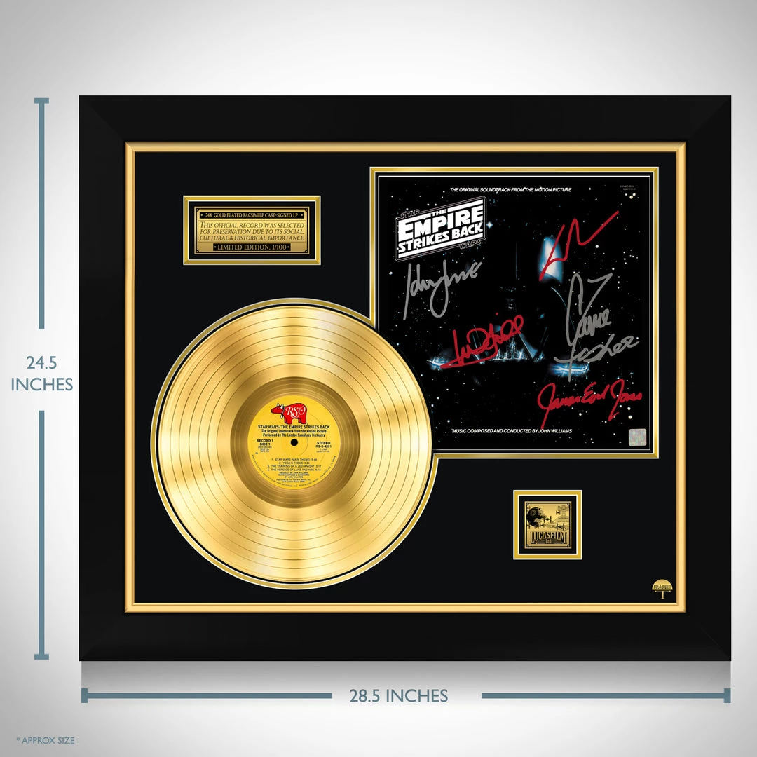 RARE-T Star Wars The Empire Strikes Back Soundtrack Limited Signature Edition Gold LP Custom Frame