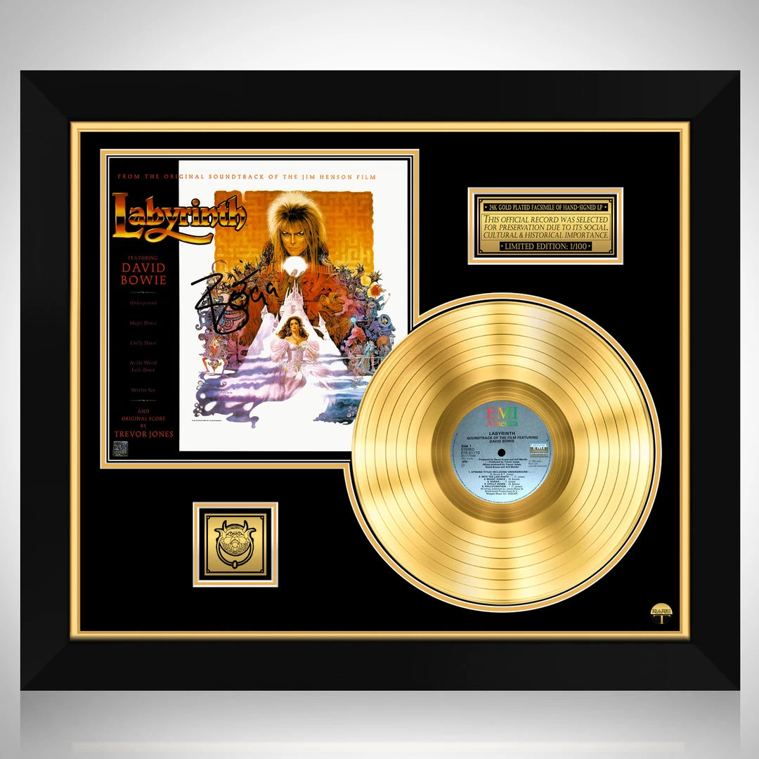 RARE-T Labyrinth Soundtrack Gold LP Limited Signature Edition Studio Licensed Custom Frame Limited Edition Frames 1 RARE-T Labyrinth Soundtrack Gold LP Limited Signature Edition Studio Licensed Custom Frame Limited Edition Frames