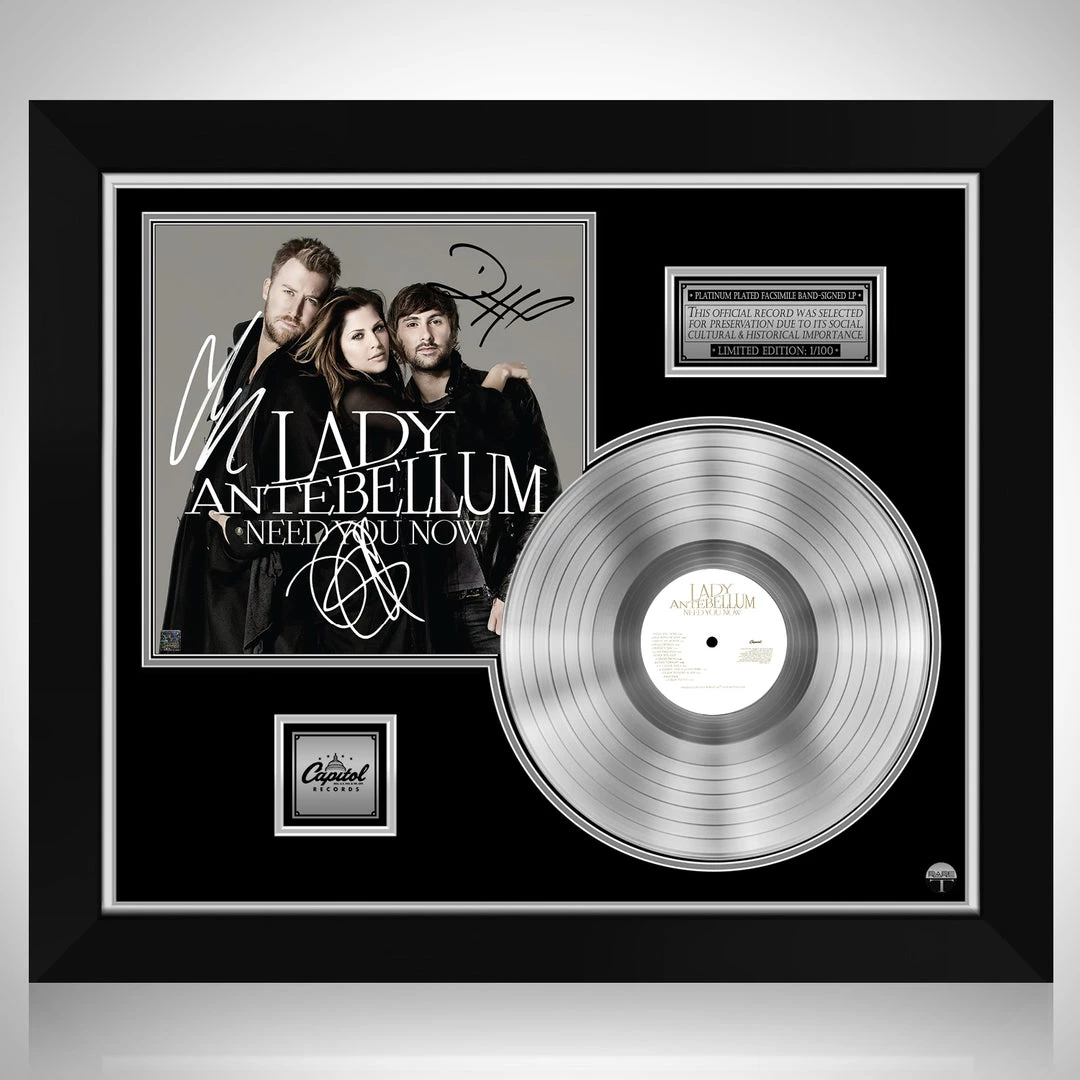 RARE-T Limited Edition Frames Lady Antebellum - Need You Now Platinum LP Limited Signature Edition Studio Licensed Custom Frame 1 RARE-T Limited Edition Frames Lady Antebellum - Need You Now Platinum LP Limited Signature Edition Studio Licensed Custom Frame