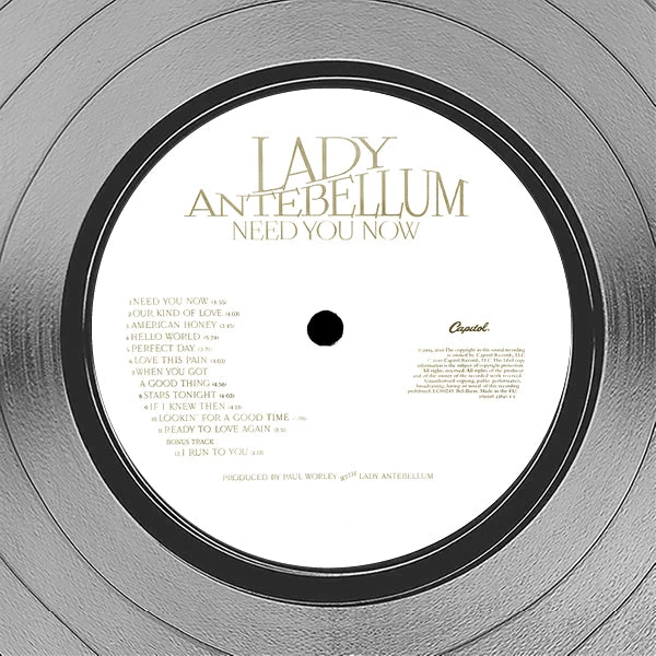 RARE-T Limited Edition Frames Lady Antebellum - Need You Now Platinum LP Limited Signature Edition Studio Licensed Custom Frame 6 RARE-T Limited Edition Frames Lady Antebellum - Need You Now Platinum LP Limited Signature Edition Studio Licensed Custom Frame