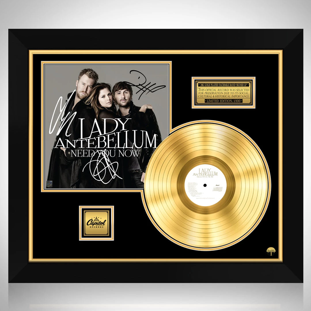 RARE-T Lady Antebellum - Need You Now Gold LP Limited Signature Edition Studio Licensed Custom Frame 1 RARE-T Lady Antebellum - Need You Now Gold LP Limited Signature Edition Studio Licensed Custom Frame