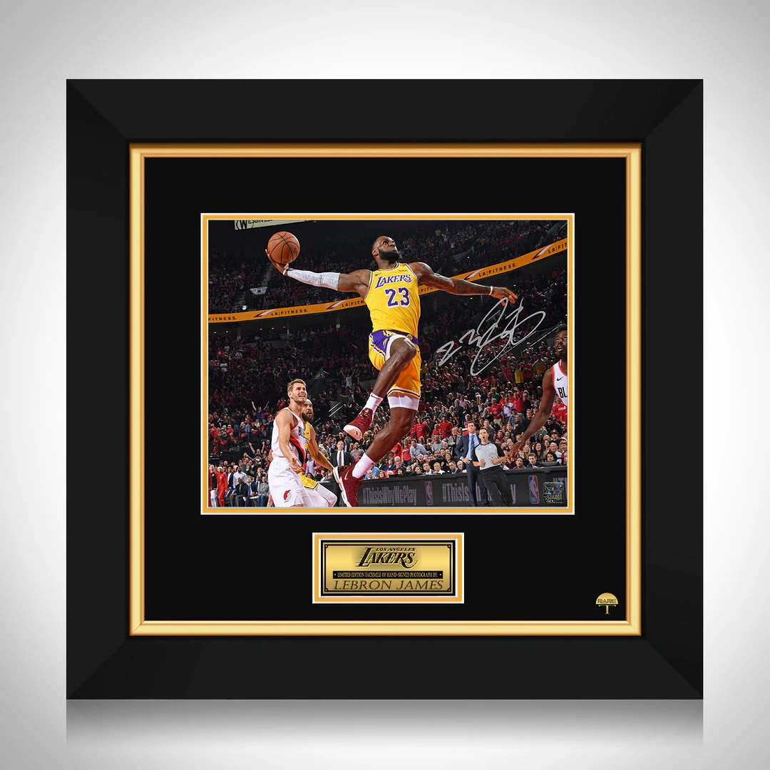 RARE-T Sports Memorabilia Lebron James Los Angeles Lakers Slam Dunk Photo Limited Signature Edition Licensed Custom Frame 1 RARE-T Sports Memorabilia Lebron James Los Angeles Lakers Slam Dunk Photo Limited Signature Edition Licensed Custom Frame