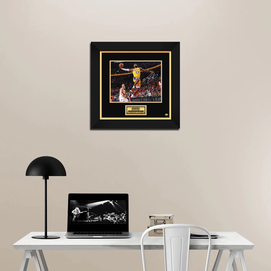 RARE-T Sports Memorabilia Lebron James Los Angeles Lakers Slam Dunk Photo Limited Signature Edition Licensed Custom Frame 3 RARE-T Sports Memorabilia Lebron James Los Angeles Lakers Slam Dunk Photo Limited Signature Edition Licensed Custom Frame