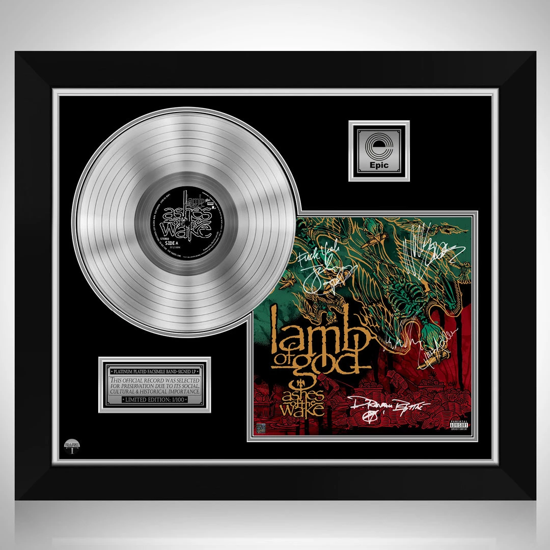 RARE-T Limited Edition Frames Lamb Of God - Ashes Of The Wake Platinum LP Limited Signature Edition Studio Licensed Custom Frame 1 RARE-T Limited Edition Frames Lamb Of God - Ashes Of The Wake Platinum LP Limited Signature Edition Studio Licensed Custom Frame