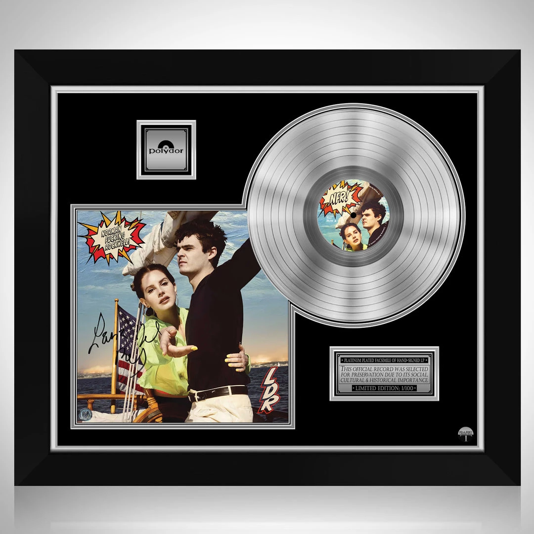 RARE-T Lana Del Rey - Norman Fucking Rockwell! Platinum LP Limited Signature Edition Studio Licensed Custom Frame NEW 1 RARE-T Lana Del Rey - Norman Fucking Rockwell! Platinum LP Limited Signature Edition Studio Licensed Custom Frame NEW