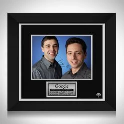 RARE-T Larry Page And Sergey Brin Google Photo Limited Signature Edition Studio Licensed Custom Frame Limited Edition Frames