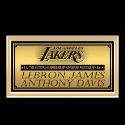 RARE-T Sports Memorabilia Lebron James & Anthony Davis Los Angeles Lakers Photo Limited Signature Edition Licensed Custom Frame
