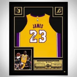 APW Signed Memorabilia Lebron James- Los Angeles Lakers Hand-Signed Jersey By Lebron James Custom Frame