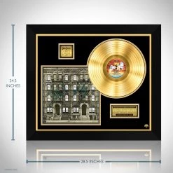 RARE-T Limited Edition Frames Led Zeppelin Physical Graffiti Gold LP Limited Signature Edition Studio Licensed Custom Frame