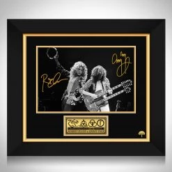 RARE-T Led Zeppelin Robert Plant And Jimmy Page Performing Live Photo Limited Signature Edition Studio Licensed Custom Frame Limited Edition Frames