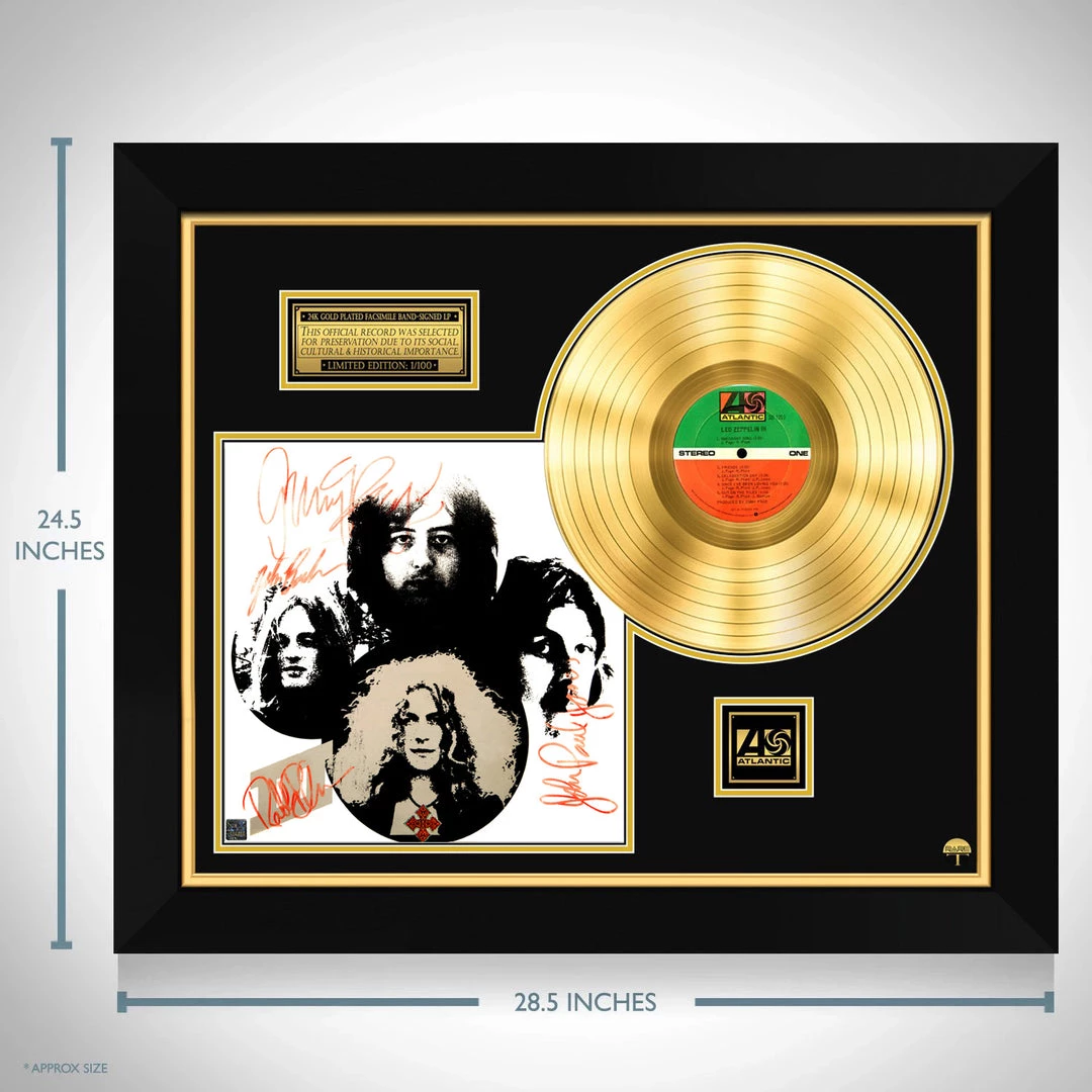 RARE-T Led Zeppelin III Gold LP Limited Signature Edition Studio Licensed Custom Frame Limited Edition Frames 9 RARE-T Led Zeppelin III Gold LP Limited Signature Edition Studio Licensed Custom Frame Limited Edition Frames