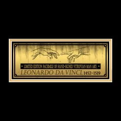 RARE-T Leonardo Da Vinci Vitruvian Man Limited Signature Edition Studio Licensed Mini Poster Custom Frame